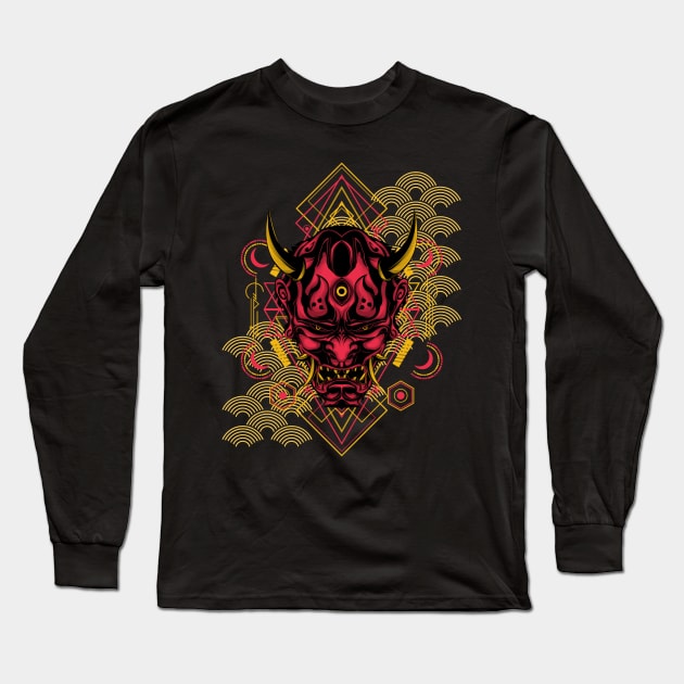 oni mask Long Sleeve T-Shirt by TheAwesomeShop